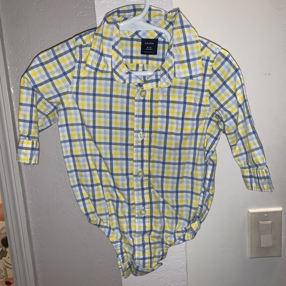 Baby Gap Super Cute Easter Collared Button Up Onesie Size 6/12 Months